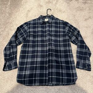 L.L. Bean Men's Navy Blue Chamois Shirt